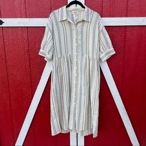 Paul & Joe Cream and Blue Striped Dress